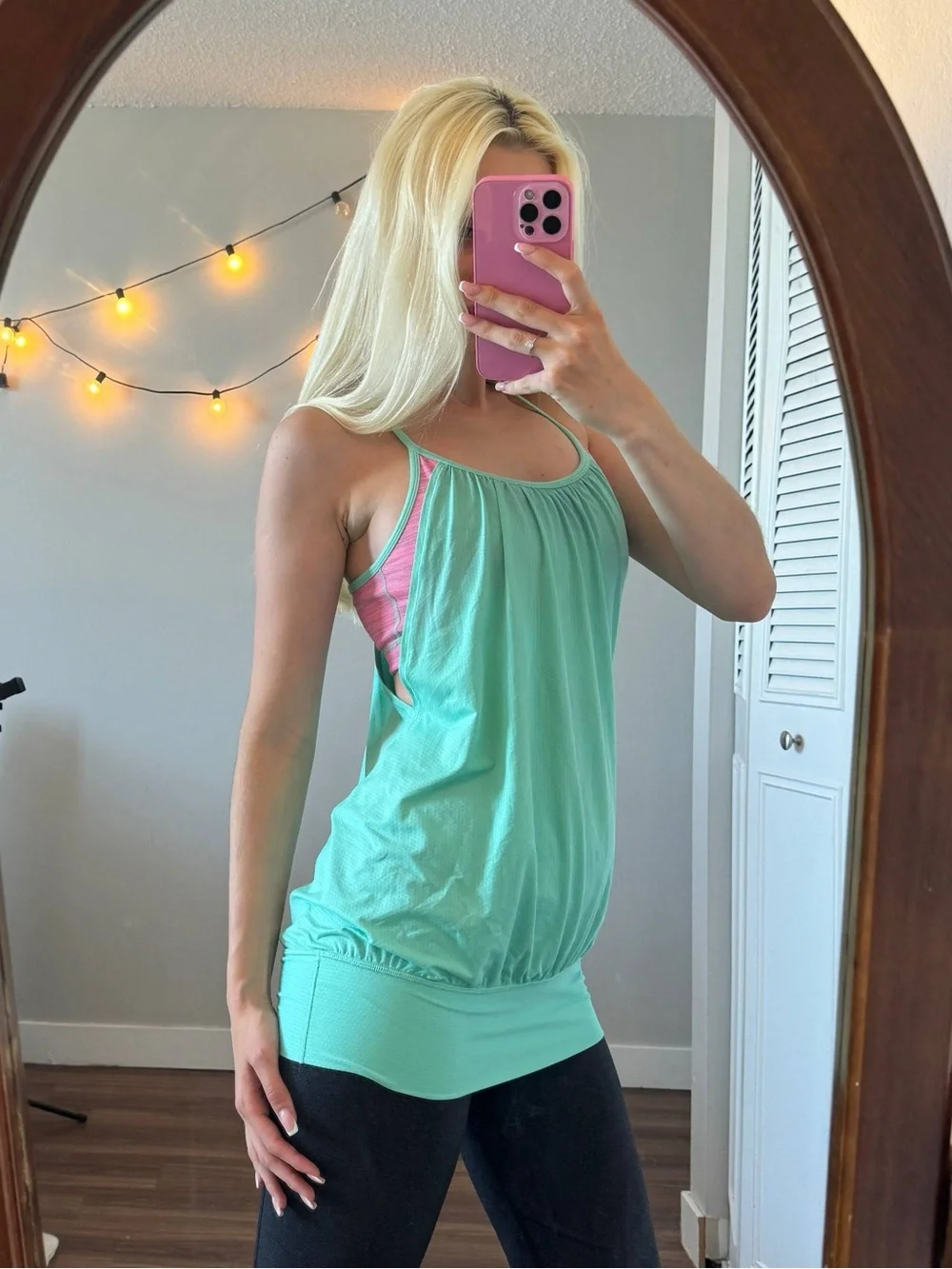 lululemon athletica Mint Green Tank with Pink Accent - Picture 1 of 7